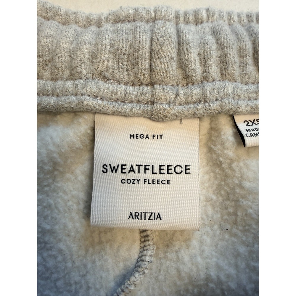 Aritzia Size XXS Sweatfleece Mega Fit Cozy Fleece Sweatpants Gray Wide Leg - Picture 5 of 11